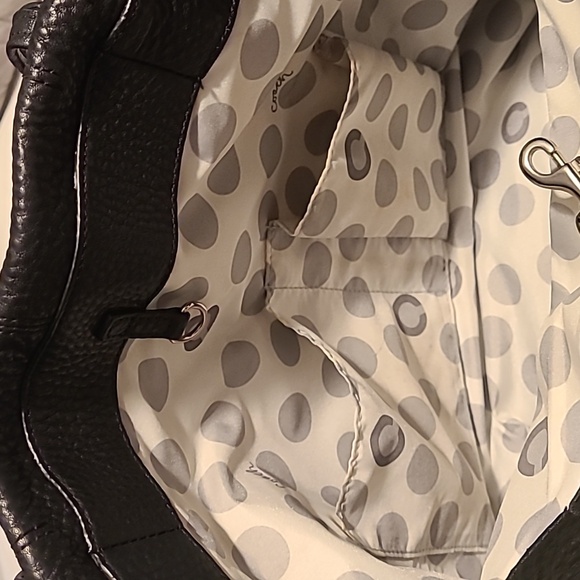 Coach Julia Pebbled Leather OpArt Perry Black Purse/Totek - Picture 6 of 9